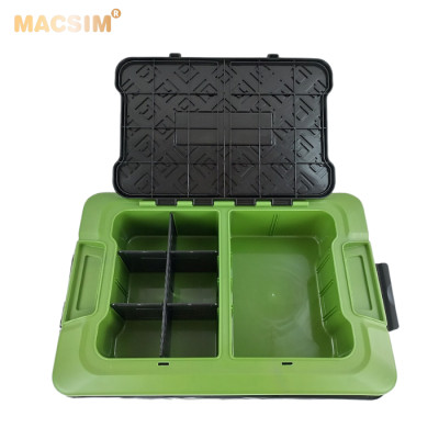 Hộp đựng đồ xếp gọn 2 ngăn 50L kích thước 50cm x 34cm x 31cm - hộp đựng đồ trong cốp ô tô nhãn hiệu Macsim chất liệu PP cao cấp màu đen pha xanh lá