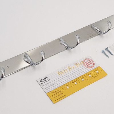 Móc treo áo 5 chấu Inox Eurolife EL-M1 (Trắng bạc)