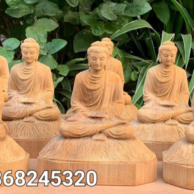 Tượng phật thích ca mini bằng gỗ ngọc am thơm nức kt 15×12,5×8,5cm