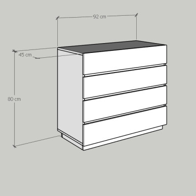 [Happy Home Furniture] MACRO, Tủ đựng đồ - 4 ngăn kéo ,  92cm x 45cm x 80cm ( DxRxC), THK_039