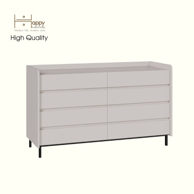 [Happy Home Furniture] LAVIA, Tủ lưu trữ 8 ngăn kéo - Chân sắt, 140cm x 45cm x 82cm ( DxRxC), THK_156