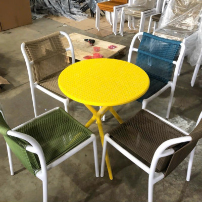 Bộ bàn ghế Cafe Tundo ngoài trời, trong nhà - 4 ghế