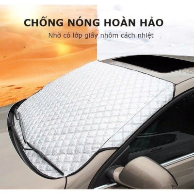 Bạt Che Nắng Kính Lái Ô Tô Chống Nóng 3 Lớp cao cấp (xe 5 chỗ và xe 7 chỗ) kèm túi xách sang trọng