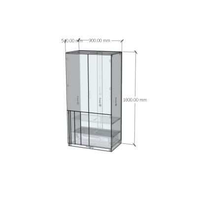 [Happy Home Furniture] JOVIE, Tủ quần áo 2 cánh mở , 90cm x 54cm x 180cm ( DxRxC), TCM_166