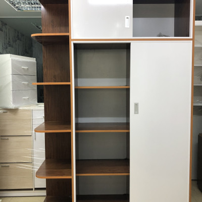 Tủ áo lùa Juno Sofa (trắng phối nâu gỗ)