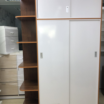 Tủ áo lùa Juno Sofa (trắng phối nâu gỗ)