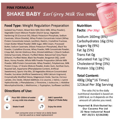 [CHÍNH HÃNG] Bột Ngũ Cốc Ăn Kiêng Thay Thế Bữa Ăn SHAKE BABY Diet Formular Protein Vị Trà Sữa Bá Tước Hỗ Trợ Giảm Cân 750g