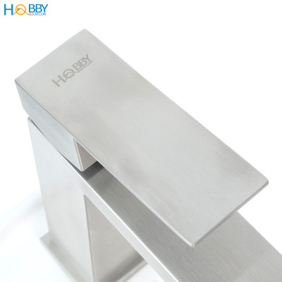 Vòi chậu lavabo rửa mặt nóng lạnh inox 304 mờ Hobby home decor VRM6