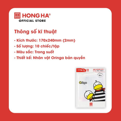 Bọc vở nilon cấp I Hồng Hà (3245) tập 10 chiếc