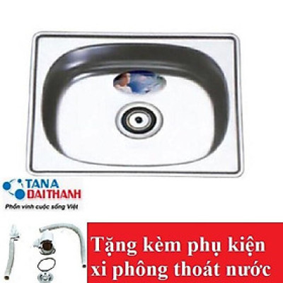 Chậu rửa bát Inox Tân Á xuất khẩu 1 ngăn (không có bàn phụ) - đã đủ phụ kiện thoát nước