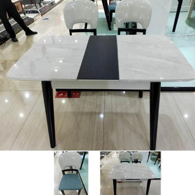 Bộ Bàn Ăn Mặt Kính Giả Đá Nhập Khẩu Tundo HHP-BBA025-12 Cao Cấp