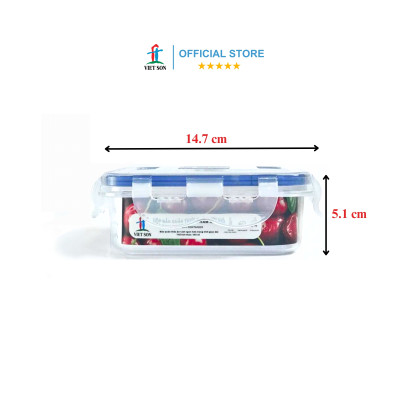 [TẶNG KHAY RÁO NƯỚC] Bộ 3 Hộp Đựng Thực Phẩm  VIETSON 450ml Nắp Khóa 4 Cạnh Kín Hơi