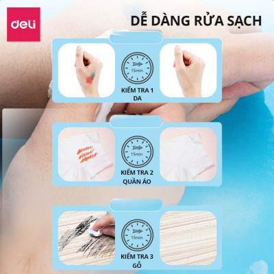 Bút Lông Màu Felt Pen Deli 20/36 Màu Pastel Basic Ngòi Chóp Rửa Được- Dùng Tô Vẽ Đi Nét Calligraphy Highlight Fiber Pen