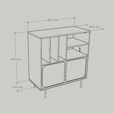 [Happy Home Furniture] SWEETY, Tủ lưu trữ nhiều ngăn - chân sắt, 86cm x 40cm x 95cm ( DxRxC), TCM_060