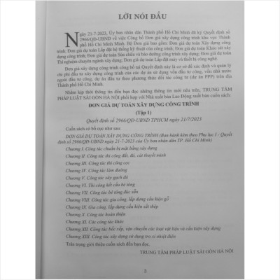 Sách Đơn Giá Dự Toán Xây Dựng Công Trình TP.HCM theo Quyết định số 2966/QĐ-UBND TP.HCM ngày 21/7/2023 (Tập 1) - V2261D
