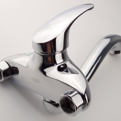 Tên sVòi rửa chén âm tường nóng lạnh Đồng mạ Chrome Eurolife EL-T015AT (Trắng bạc)