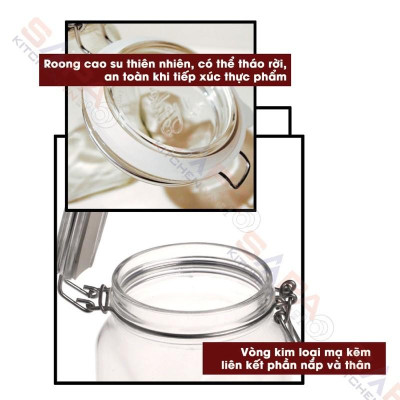Hũ thủy tinh nắp cài Fido 1000ml - 1500ml  