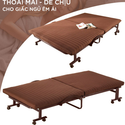 Giường gấp gọn văn phòng, có bánh xe di chuyển tiện lợi - Hàng chính hãng NIKITA