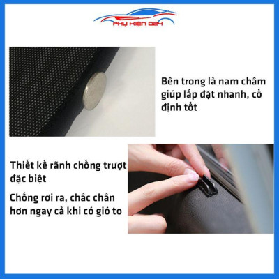 Bộ 4 rèm chắn nắng nam châm Kona 2018-2019-2020 khung cố định chống tia UV