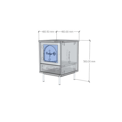 [Happy Home Furniture] SISEEL, Táp đầu giường cửa kính 1 cánh mở - chân sắt, 40cm x 40cm x 56cm ( DxRxC), TCM_182