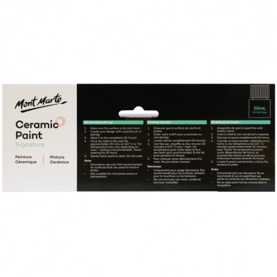 Bộ 6 Màu Ceramic Mont Marte dùng vẽ lên gốm, sứ, thủy tinh 