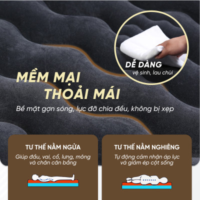 Giường Nệm Đệm Hơi Ô Tô Cao Cấp PHIÊN BẢN MỚI dùng cho Xe Hơi 4 đến 7 chỗ (bán tải, sedan, SUV, ...)