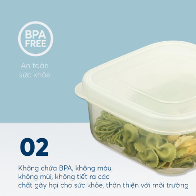 Bộ 3 hộp thực phẩm vuông Hokkaido 500-1000-2000ml (Tặng kèm sticker) - INOCHI- chất lượng chuẩn Nhật Bản