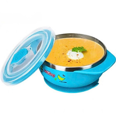 [ 5572-Nuby ] Bát ăn dặm giữ nhiệt kèm đế hút chân không, chống trượt đổ