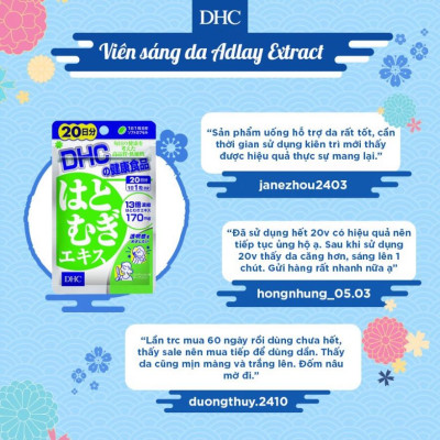 Viên Uống Trắng da DHC Nhật Bản Adlay Extract