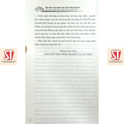 Sách - Biến Thách Thức Thành Cơ Hội Quyết Tâm Tạo Đột Phá Đưa Đất Nước Phát Triển Nhanh, Bền Vững - NXB Chính Trị Quốc Gia