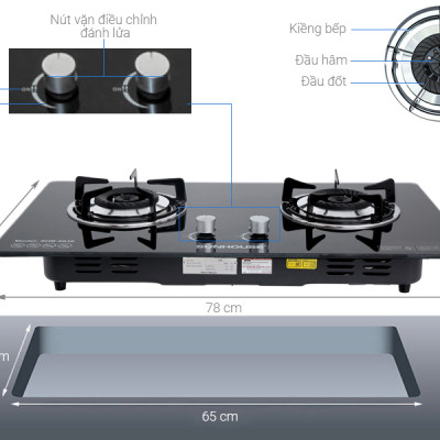 Bếp ga âm Sunhouse SHB-6636 - Hàng Chính Hãng