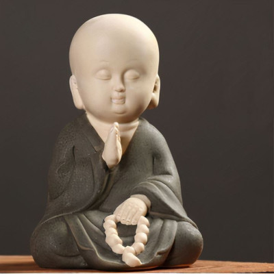 Tượng chú tiểu Gốm cao cấp-Quà tặng, trang trí nhà cửa, trên ô tô