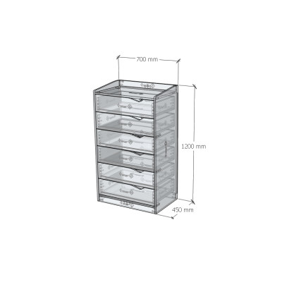 [Happy Home Furniture] WINNI, Tủ lưu trữ 6 ngăn kéo, 70cm x 45cm x 120cm ( DxRxC), THK_139