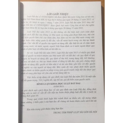  Bình Luận Khoa Học Luật Đất Đai (Năm 2013)