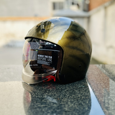 Mũ bảo hiểm xe máy 3/4 Royal M139 kính âm màu trà, nón tem màu cá tính có thể tháo rời lót, nhiều size chính hãng