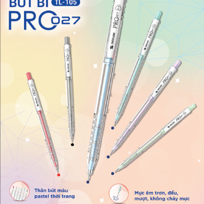 Bút Bi Pro 027 0.5 mm - Thiên Long TL-105 - Mực Đen