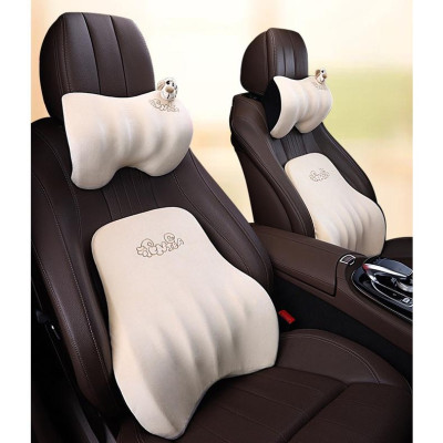 Bộ Gối Tựa Đầu Ô Tô, Gối Tựa Lưng Ô Tô Cao Su Non Cao Cấp Chống Mỏi Cổ, Siêu Đàn Hồi, Không Bị Sờn, Xẹp Lún