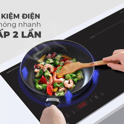 Bếp đôi điện từ Sunhouse SHB9101S - Hàng chính hãng