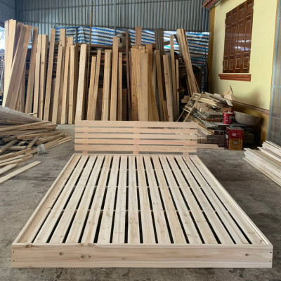 Giường ngủ gỗ CT10 Juno Sofa màu vàng nhạt 