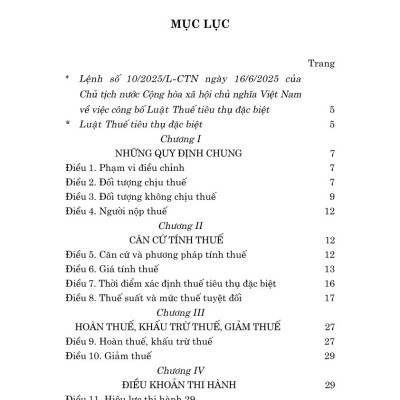 Luật thuế tiêu thụ đặc biệt năm 2025