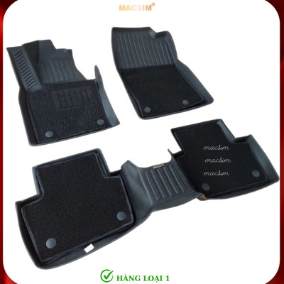 Thảm lót sàn ô tô 2 lớp cao cấp dành cho xe Mazda 3 2019+ (sd) nhãn hiệu Macsim chất liệu TPE màu đen