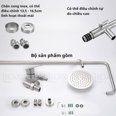 [ĐẤU NỔI] Bộ Vòi Sen Tắm Đứng Nóng Lạnh Đấu Nổi, Lắp Đặt Được Ngoài Trời, Làm Bằng Thép Không Rỉ, Lắp Đặt Dễ Dàng