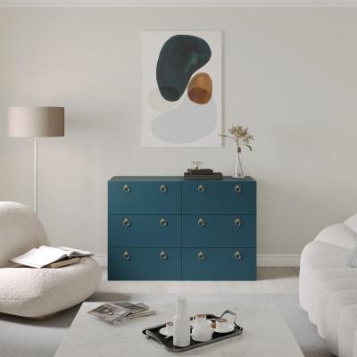 [Happy Home Furniture] WESLEY, Tủ đựng đồ 6 ngăn kéo ,  120cm x 45cm x 80cm ( DxRxC), THK_044