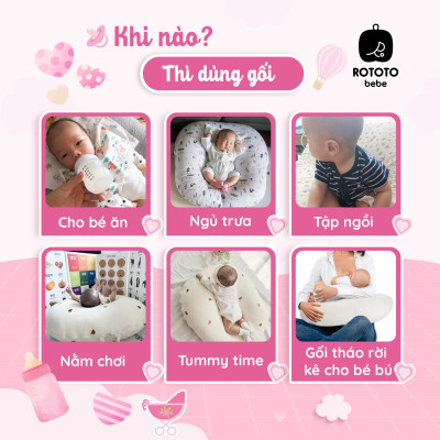 Gối chống trào ngược cho bé Rototo Bebe chất liệu đặc biệt Ripple gợn sóng - Caro bạc hà