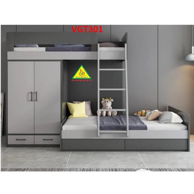 Giường tầng hiện đại tích hợp tủ áo VGT301 - Nội thất lắp ráp Viendong Adv