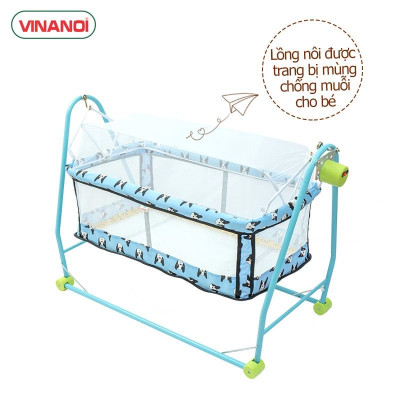 Nôi Võng Tự Động Đa Năng Em Bé Khung Thép 2 trong 1 VINANOI - Vừa làm Nôi Vừa Làm Võng Cho Bé - NV2080X