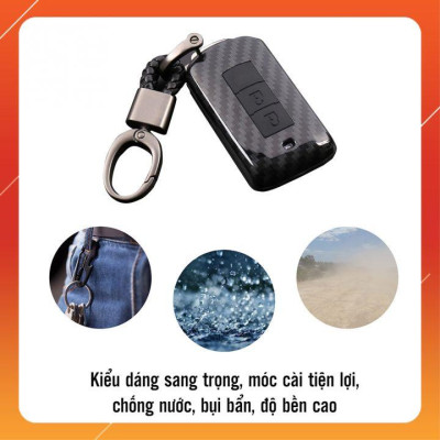 Bọc Chìa Khoá Carbon Mitsubishi Xpander, Outlander, Attrage, Mirage, Pajero Chìa Thông Minh