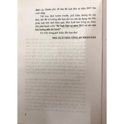 Sách - Bộ luật dân sự năm 2015 và các văn bản hướng dẫn thi hành