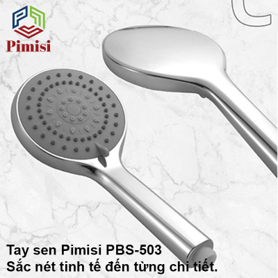 Bát Sen Tắm Chịu Nhiệt 5 Chế Độ Pimisi PBS-503 Tăng Áp Nhẹ Cho Vòi Tắm Hoa Sen Nóng Lạnh Với Tay Sen Bằng Nhựa Cao Cấp Mạ Xi Inox Sáng Bóng Kiểu Tròn To - Ổn Định Nhiệt Độ Theo Công Nghệ Đầu Phun Cao Su Massage Dạng Phun Mưa Tiết Kiệm Nước | Chính Hãng