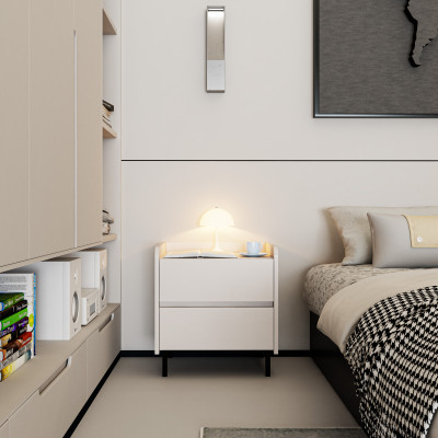 [Happy Home Furniture] LAVIA, Táp đầu giường 2 ngăn kéo - chân sắt, 50cm x 40cm x 54cm ( DxRxC), THK_153